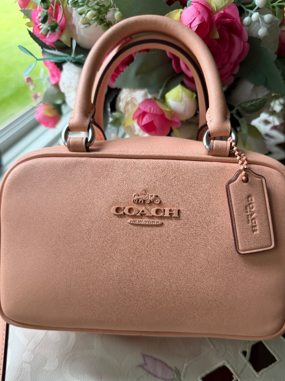 NWT Coach CT776 Faded Blush Crossbody Smooth Leather Mini Crossbody Handbag